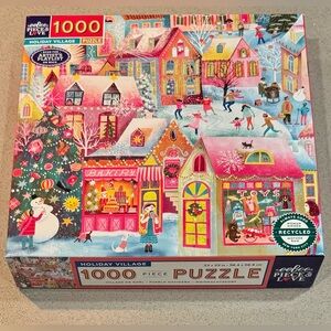 Holiday Village Puzzle 1000 pieces (23in x 23in) eeBoo Piece & Love Puzzles